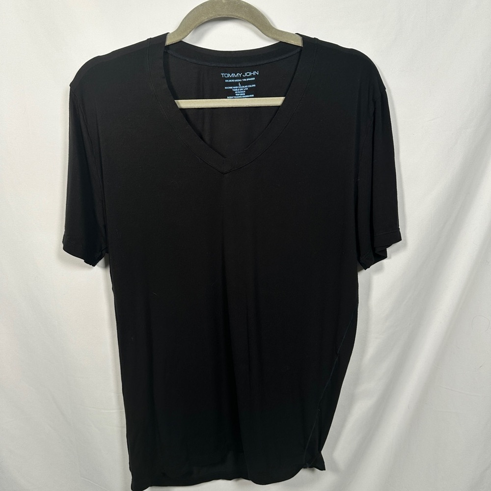 Tommy John men’s essential v neck modal stretch tee relaxed fit L black - Picture 5 of 7